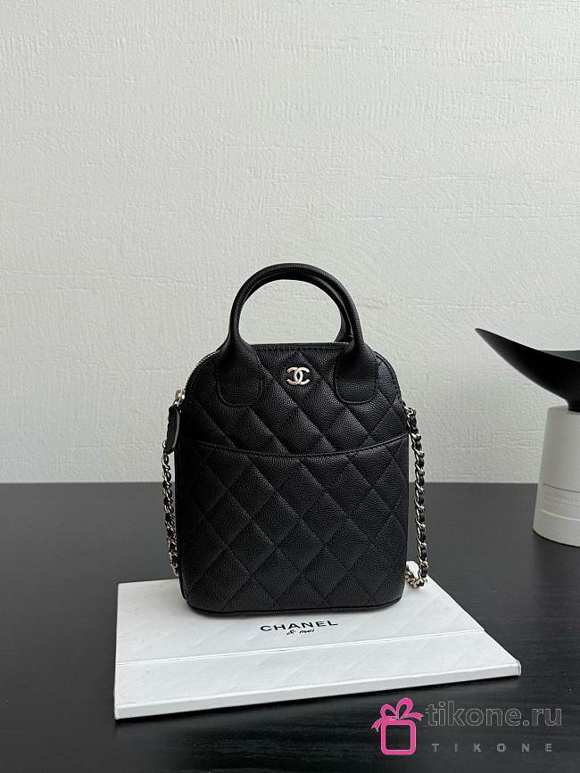 Chanel Clutch With Chain Grained Calfskin Gold-Tone Metal Black - 18x17x6cm - 1