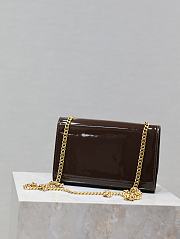 YSL Patent Small Kate Chain Bag Brown - 20x12.5x5cm - 5