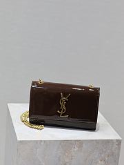 YSL Patent Small Kate Chain Bag Brown - 20x12.5x5cm - 4