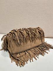 Prada Galleria Medium Suede Bag With Fringe Cocoa Brown 1BA457 - 30x14x10.5cm - 6