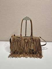 Prada Galleria Medium Suede Bag With Fringe Cocoa Brown 1BA457 - 30x14x10.5cm - 4