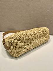 Prada Aimee Large Crochet And Leather Bag Raffia Natural 1BC247 - 34x19.5x10cm - 5