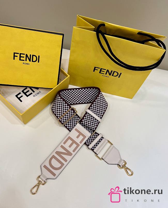 Fendi Embroidered Canvas Leather Strap 120cm 18855	 - 1