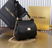 Dolce & Gabbana Black Leather Micro Miss Sicily - 14cm - 2