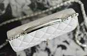 Chanel Clutch With Chain Shiny Grained Calfskin Resin Silver Tone Metal White - 18.5x11x6cm - 5