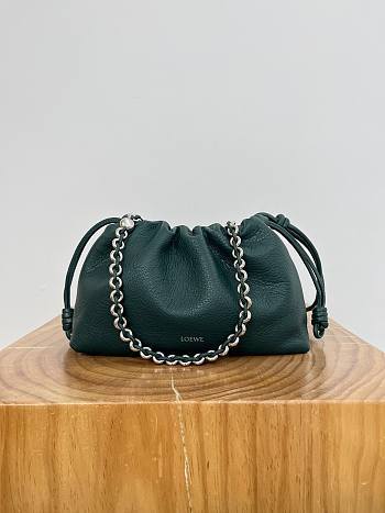 Loewe Medium Flamenco Purse In Deerskin Green - 30x20x10.5cm