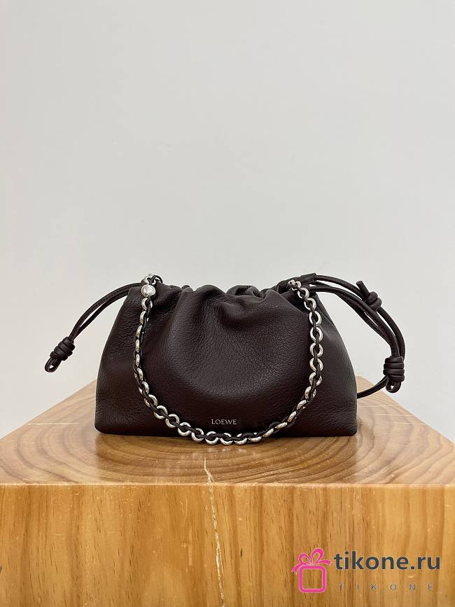 Loewe Medium Flamenco Purse In Deerskin Chocolate - 30x20x10.5cm - 1