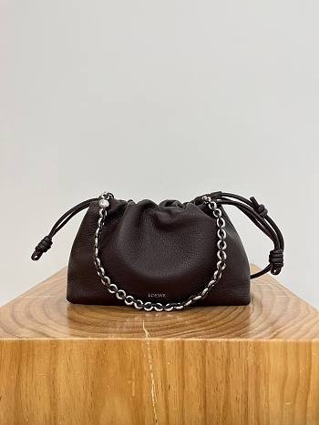 Loewe Medium Flamenco Purse In Deerskin Chocolate - 30x20x10.5cm