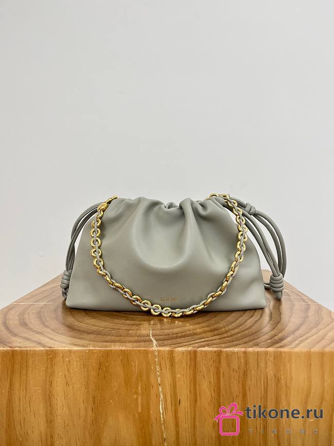 Loewe Medium Flamenco Purse In Mellow Nappa Lambskin Gray - 30x20x10.5cm - 1