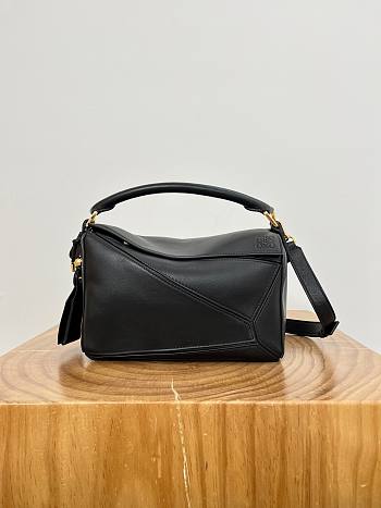 Loewe Small Featherlight Puzzle Bag In Nappa Lambskin Black - 24x16.5x10.5cm