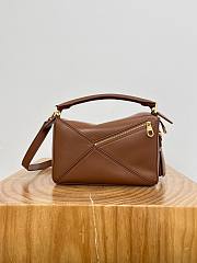 Loewe Small Featherlight Puzzle Bag In Nappa Lambskin Brown - 24x16.5x10.5cm - 4