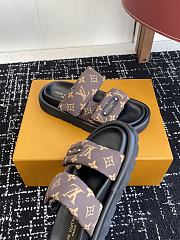 LV Pool Pillow Flat Comfort Mule Cacao Brown Monogram Nylon 1AHMDM  - 2