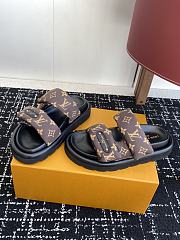 LV Pool Pillow Flat Comfort Mule Cacao Brown Monogram Nylon 1AHMDM  - 3