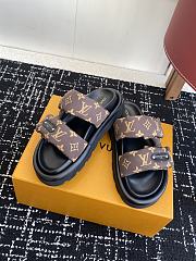 LV Pool Pillow Flat Comfort Mule Cacao Brown Monogram Nylon 1AHMDM  - 4