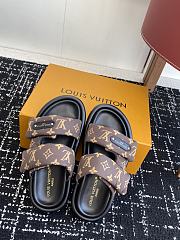 LV Pool Pillow Flat Comfort Mule Cacao Brown Monogram Nylon 1AHMDM  - 5