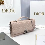 My Dior Mini Bag Light Pink Silver Cannage Lambskin - 21x11.5x4.5cm - 2