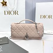 My Dior Mini Bag Light Pink Silver Cannage Lambskin - 21x11.5x4.5cm - 3
