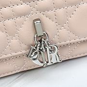 My Dior Mini Bag Light Pink Silver Cannage Lambskin - 21x11.5x4.5cm - 4