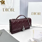 My Dior Mini Bag Burgundy Silver Cannage Lambskin - 21x11.5x4.5cm - 3