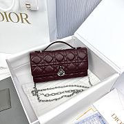 My Dior Mini Bag Burgundy Silver Cannage Lambskin - 21x11.5x4.5cm - 4