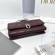My Dior Mini Bag Burgundy Silver Cannage Lambskin - 21x11.5x4.5cm - 5