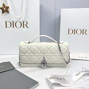 My Dior Mini Bag White Silver Cannage Lambskin - 21x11.5x4.5cm - 1