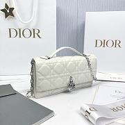 My Dior Mini Bag White Silver Cannage Lambskin - 21x11.5x4.5cm - 4