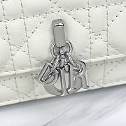 My Dior Mini Bag White Silver Cannage Lambskin - 21x11.5x4.5cm - 3