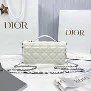 My Dior Mini Bag White Silver Cannage Lambskin - 21x11.5x4.5cm - 2