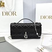 My Dior Mini Bag Black Silver Cannage Lambskin - 21x11.5x4.5cm - 1