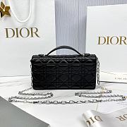 My Dior Mini Bag Black Silver Cannage Lambskin - 21x11.5x4.5cm - 4