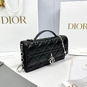 My Dior Mini Bag Black Silver Cannage Lambskin - 21x11.5x4.5cm - 2