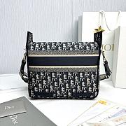 Medium Diorcamp Bag Blue Dior Oblique Embroidery - 29x22x12cm  - 5