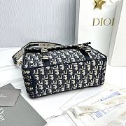 Medium Diorcamp Bag Blue Dior Oblique Embroidery - 29x22x12cm  - 2