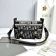 Small Diorcamp Bag Blue Dior Oblique Embroidery - 23x15x8cm - 5