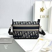 Small Diorcamp Bag Blue Dior Oblique Embroidery - 23x15x8cm - 2