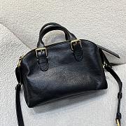 Dior Small Grand Tour Bowling Bag Black Crinkled Calfskin - 28x19x9.5cm - 5