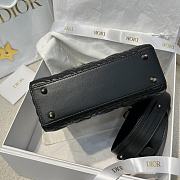 Dior Small Lady Black Cannage Lambskin Python Handle - 20x17x8cm - 4