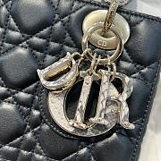 Dior Small Lady Black Cannage Lambskin Python Handle - 20x17x8cm - 5