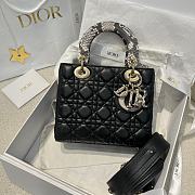 Dior Small Lady Black Cannage Lambskin Python Handle - 20x17x8cm - 6