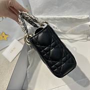Dior Small Lady D-Joy Bag Black Cannage Lambskin Python Handle - 22x12x6cm - 6
