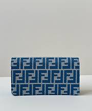 Fendi Wallet On Chain Baguette Blue Denim Effect FF Jacquard Mini Bag - 21x15.5x5cm - 5