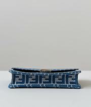 Fendi Wallet On Chain Baguette Blue Denim Effect FF Jacquard Mini Bag - 21x15.5x5cm - 2