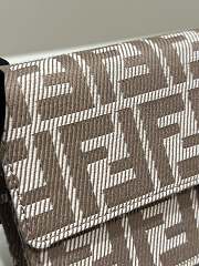 Fendi Wallet On Chain Baguette Beige Denim Effect FF Jacquard Mini Bag - 21x15.5x5cm - 5