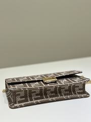 Fendi Wallet On Chain Baguette Beige Denim Effect FF Jacquard Mini Bag - 21x15.5x5cm - 3