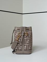Fendi Mon Tresor Dove Grey Denim Effect FF Jacquard Mini Bag - 14x12x18cm - 3