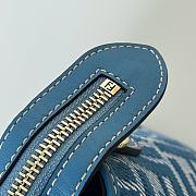 Fendi By The Way Soft Medium Blue Denim Effect FF Jacquard Mini Bag - 29x13x17cm - 6