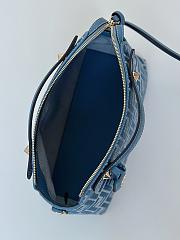 Fendi By The Way Soft Medium Blue Denim Effect FF Jacquard Mini Bag - 29x13x17cm - 5