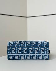 Fendi By The Way Soft Medium Blue Denim Effect FF Jacquard Mini Bag - 29x13x17cm - 3