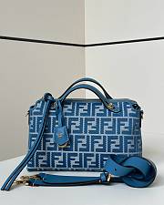 Fendi By The Way Soft Medium Blue Denim Effect FF Jacquard Mini Bag - 29x13x17cm - 2